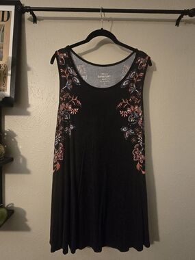Torrid Black Floral Detailed Tank Tunic